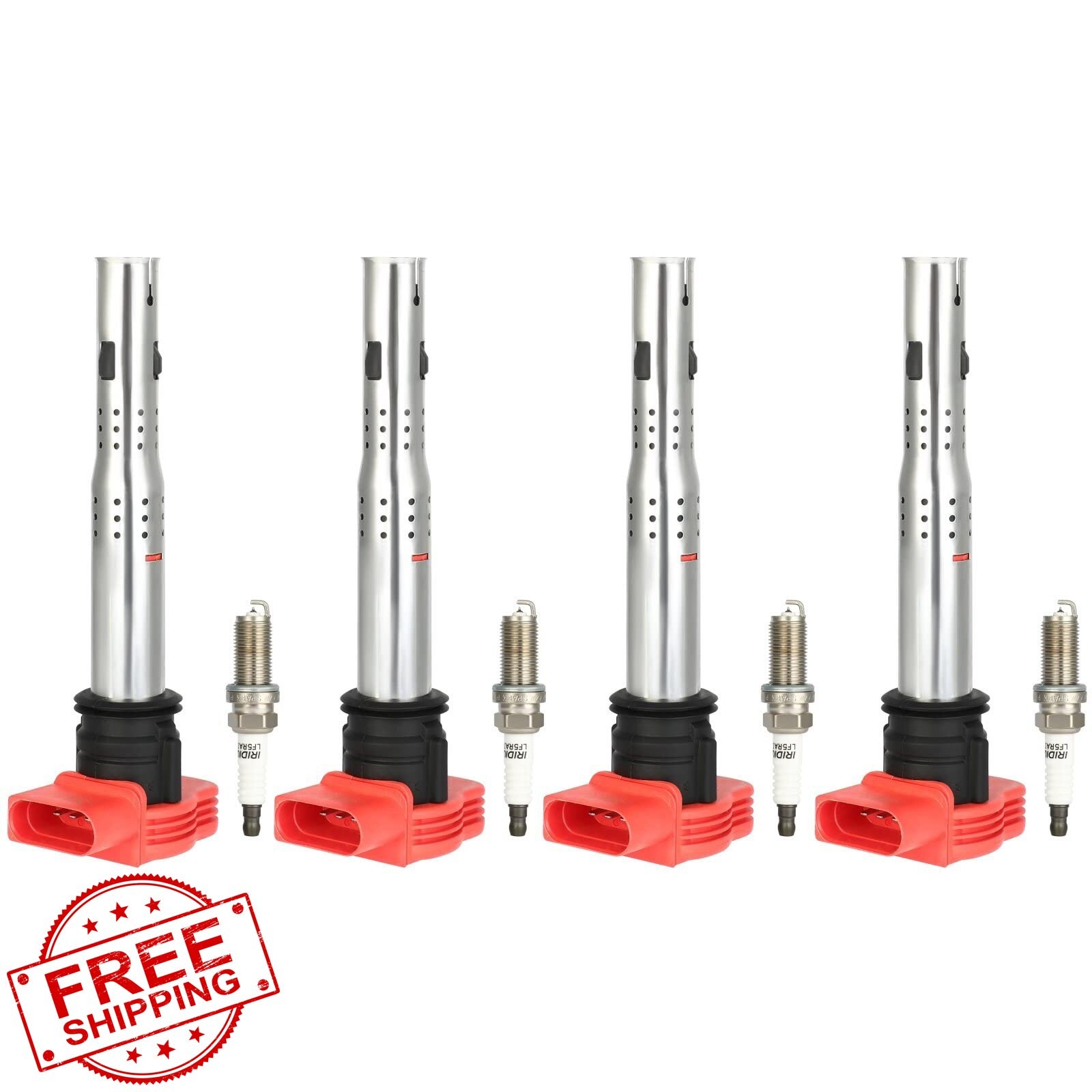ECCPP 4 Ignition Coils Spark Plugs VW GTI Jetta Golf Passat A3 A4 Q5