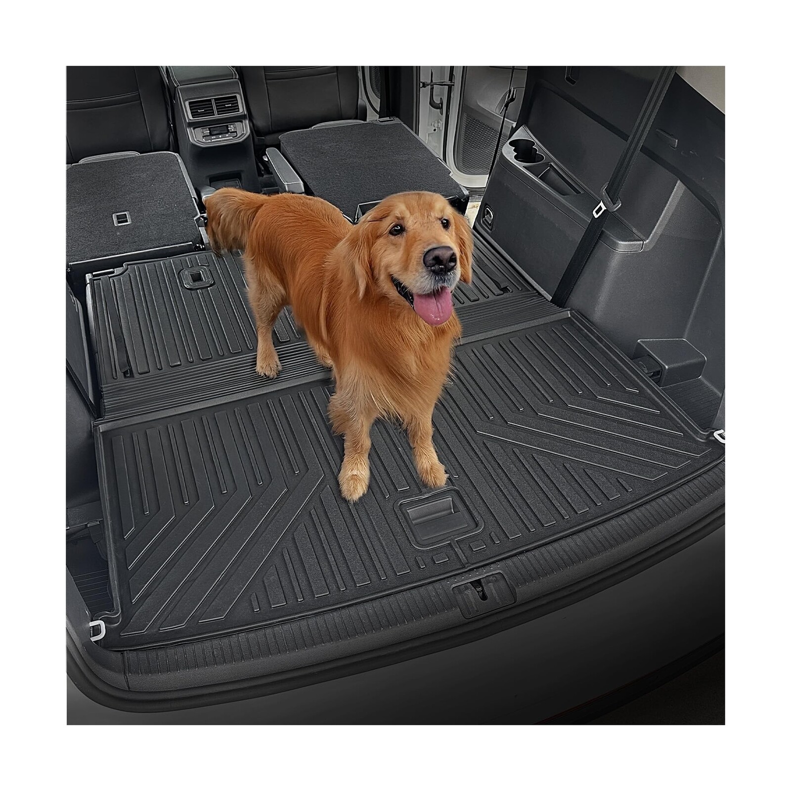 Cargo Mat with Backrest Mats for Volkswagen VW Atlas 2018-2024 2025 Car Mat A…