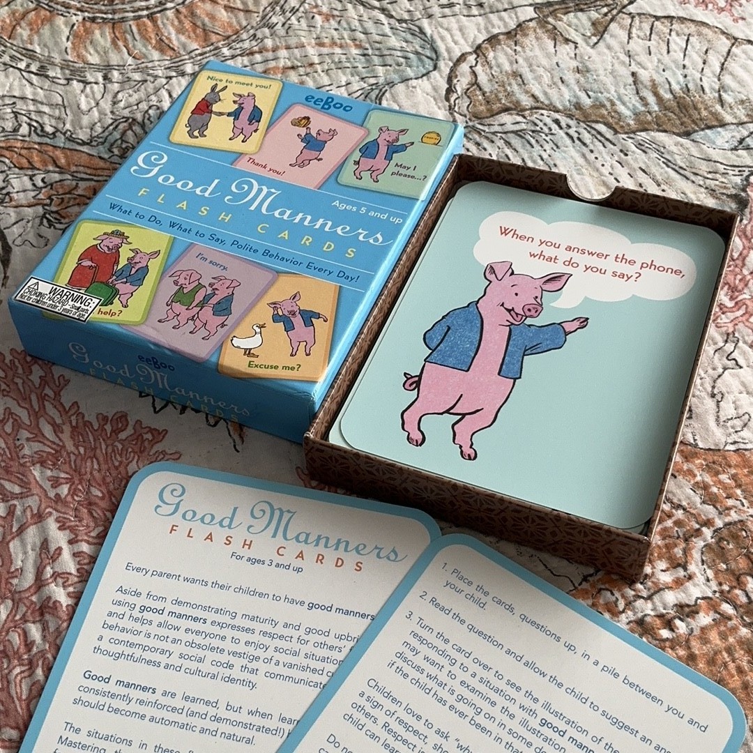 eeBoo Good Manners Flash Cards Set – Polite Behavior Teaching Cards
