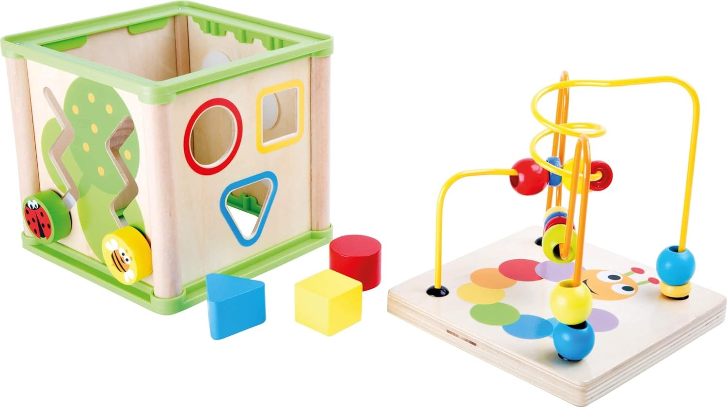 small foot 10074 Motoric cube pretty bugs, incl. form games, learning clock, gea