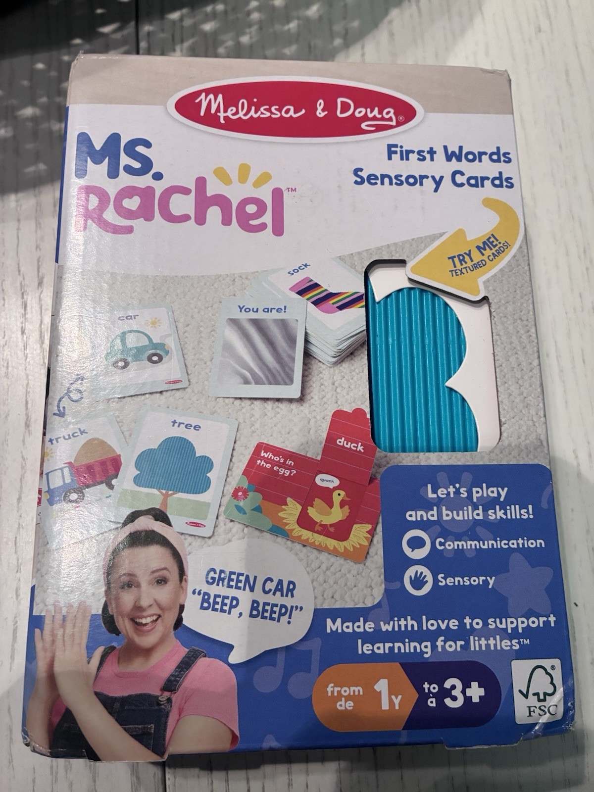 Melissa & Doug Ms. Rachel First Words Sensory Cards Textured Cards Ages 1-3+
