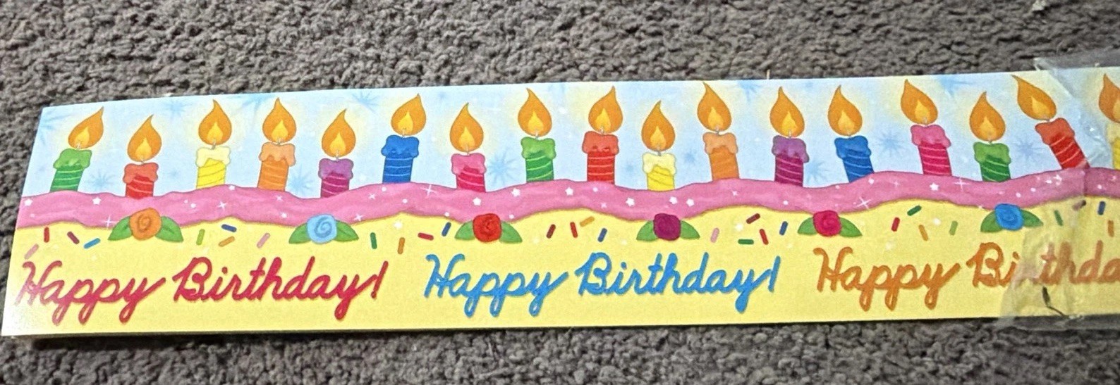 Carson Dellosa Vintage Happy Birthday Border 8 strips new in plastic