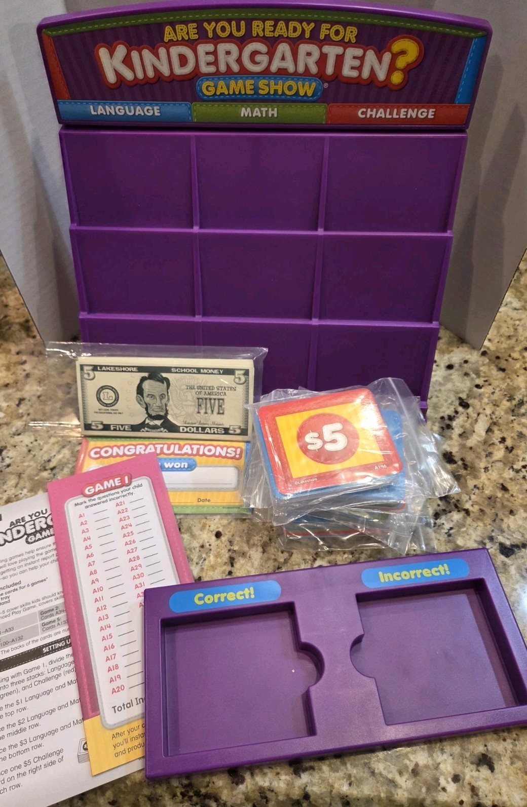 Lakeshore Learning Are You Ready for Kindergarten Game Show AA880 Ages 4+ School