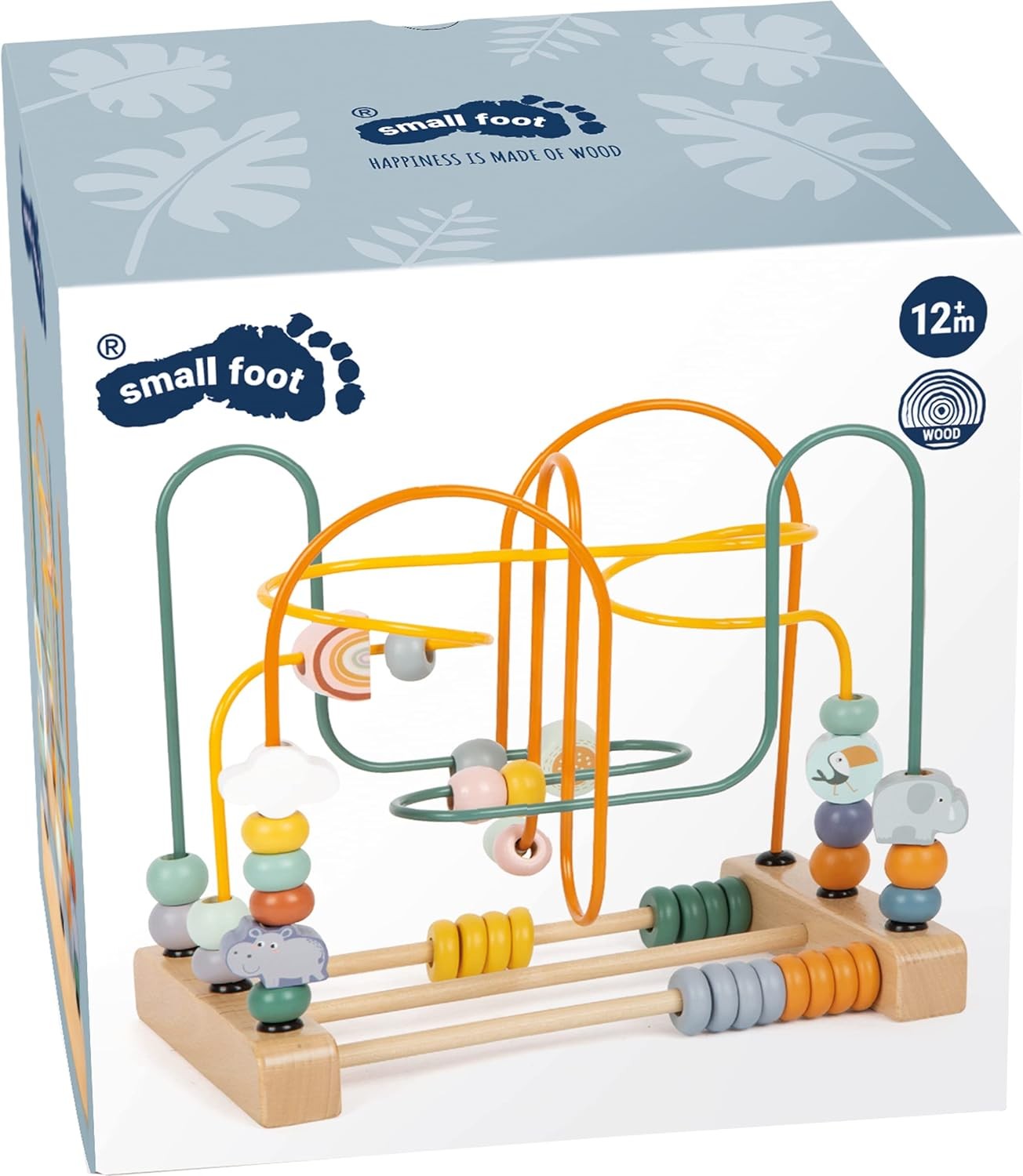 Small Foot 11956 Safari Wooden Motor Skills Toy for Children with 3 Metal Bows f