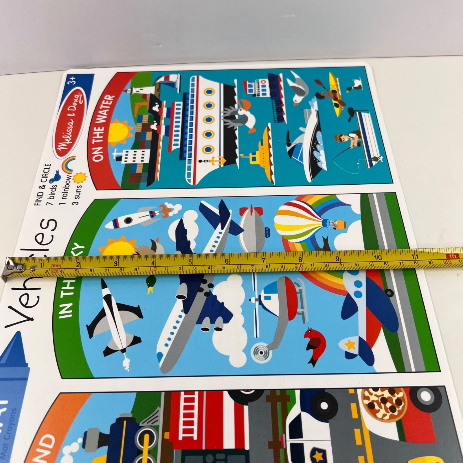 Melissa & Doug Learning Mat Vehicles Reusable Dry-Erase Activity Mat 3+