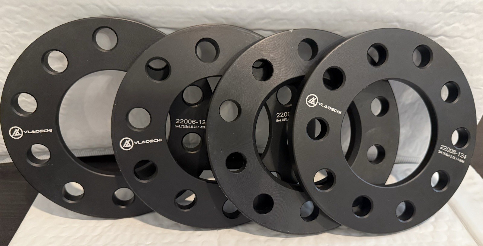 VLAOSCHI Black Forged 5×4.5 5×4.75 5×114.3 Wheel Spacers 1/2″(12mm) (4 Pc Set)