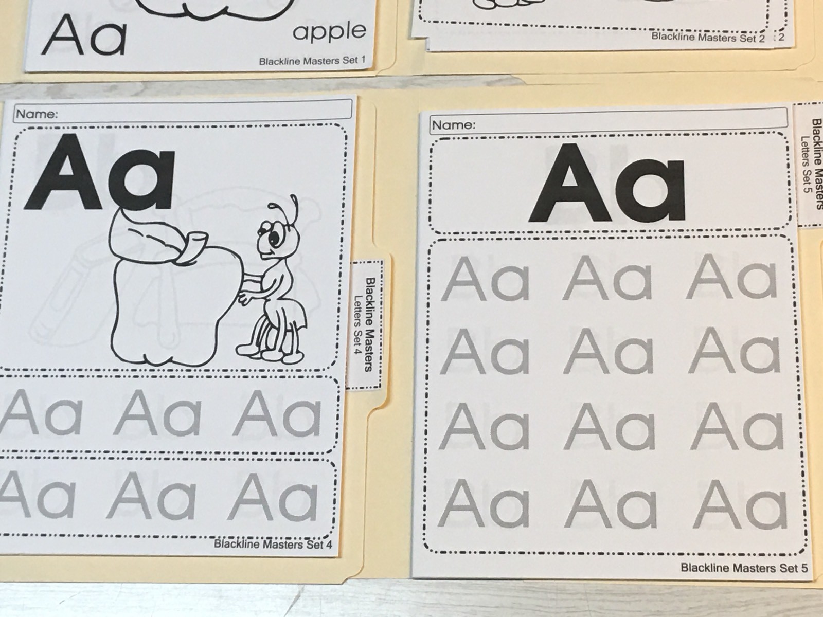 Printed Worksheets Letters – 6 Folders -Pre-K Kindergarten Resource 150+ Pgs