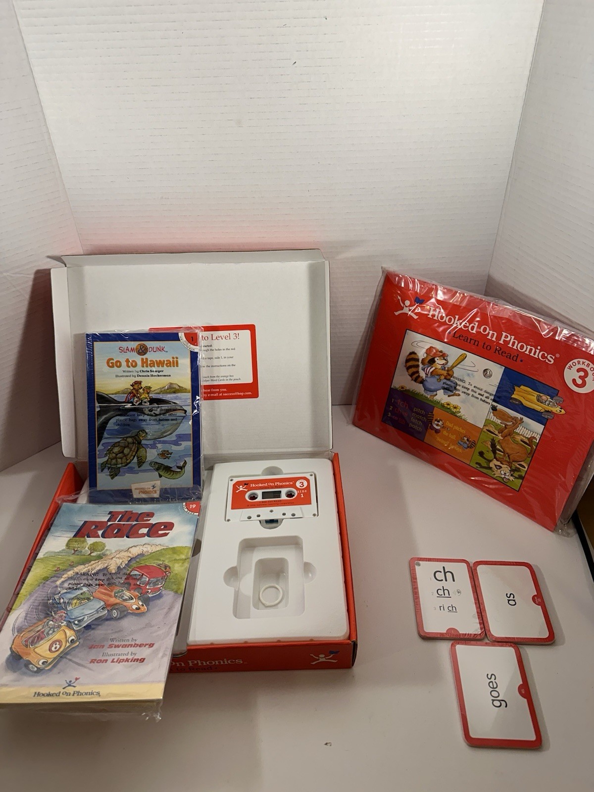 Hooked on Phonics (HOP) Learn to Read Level 3 Box Set with Workbook Open Box