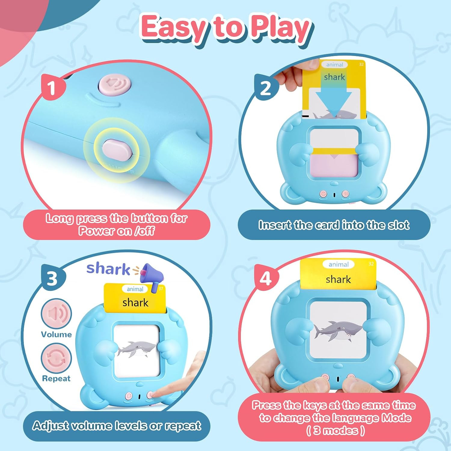 English Talking Flash Cards for Toddlers, 510 Sight Words for Learning Toys