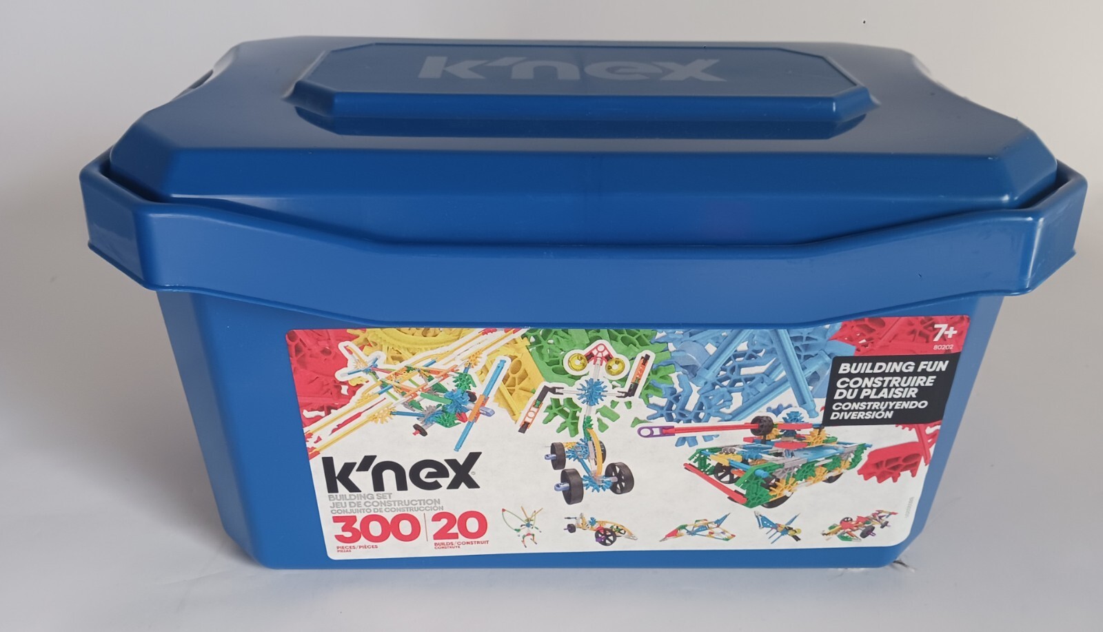 K’NEX Classics 300 Pc/ 20 Model Building Fun Blue Tub Creative Activity Playset