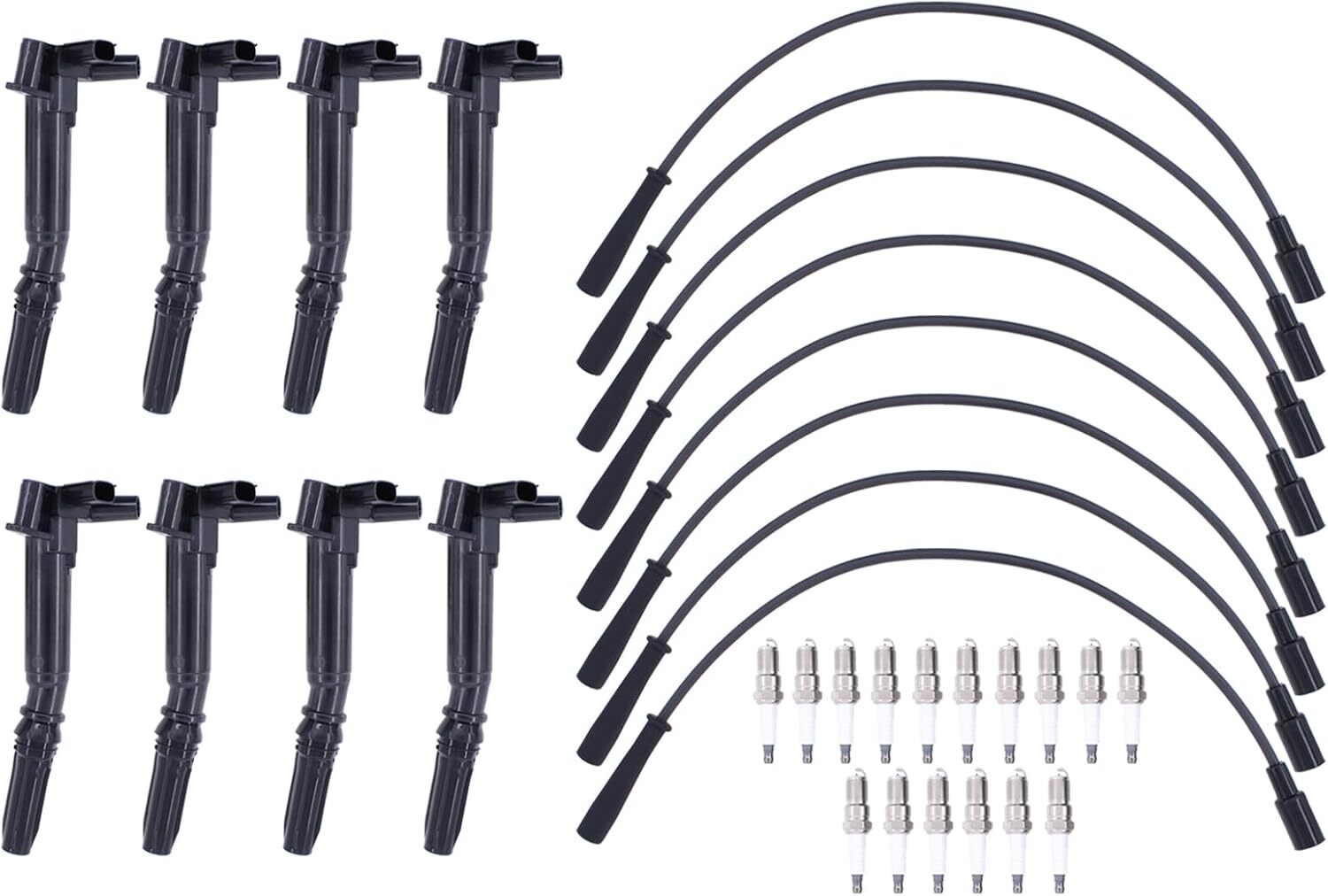 ApplianPar Ignition Coil and Spark Plug Wires for Ford F150 F250 F350 F450 F550