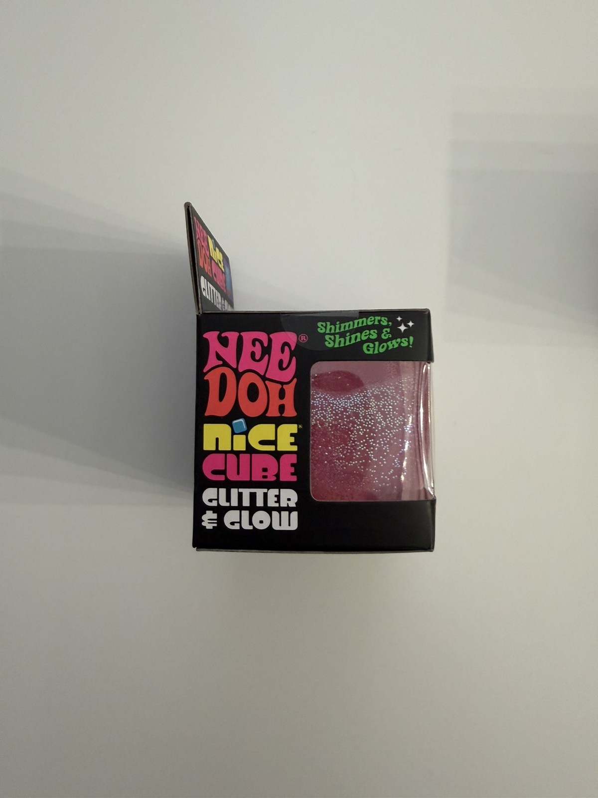 Lot of 2 NeeDoh Nice Cube Glitter & Glow squishy Squish Toy Schylling