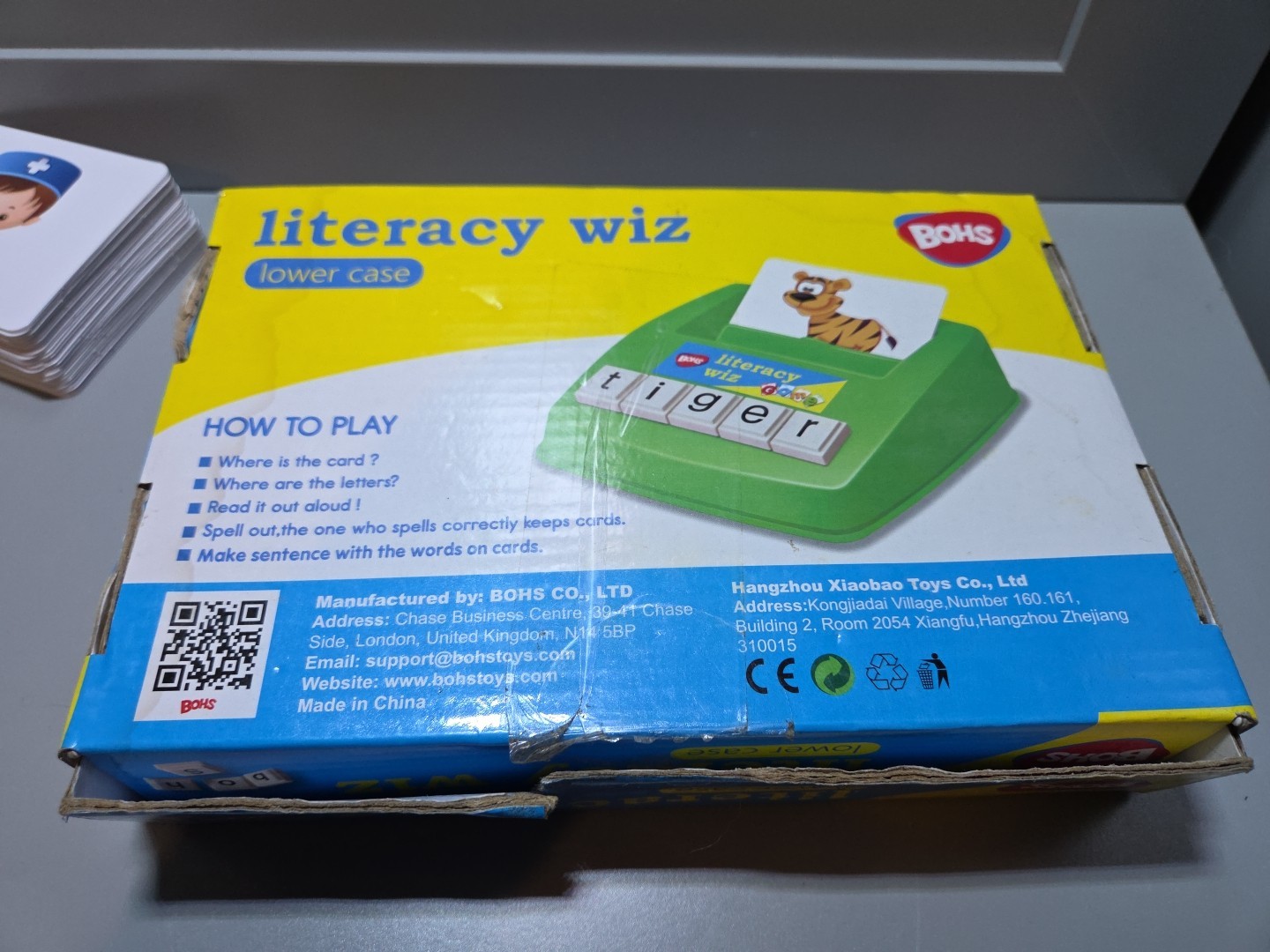 BOHS Literacy Wiz Game – See/Hide/Spell – Lower Case Flash Cards – Description