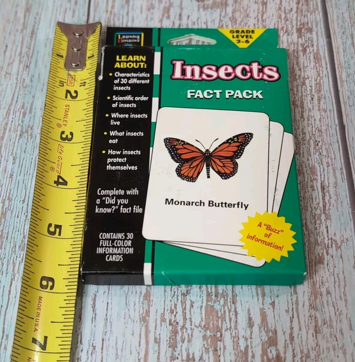 Learning Horizons Educational Flash Card Packs Monarch Butterfly 30 Insects