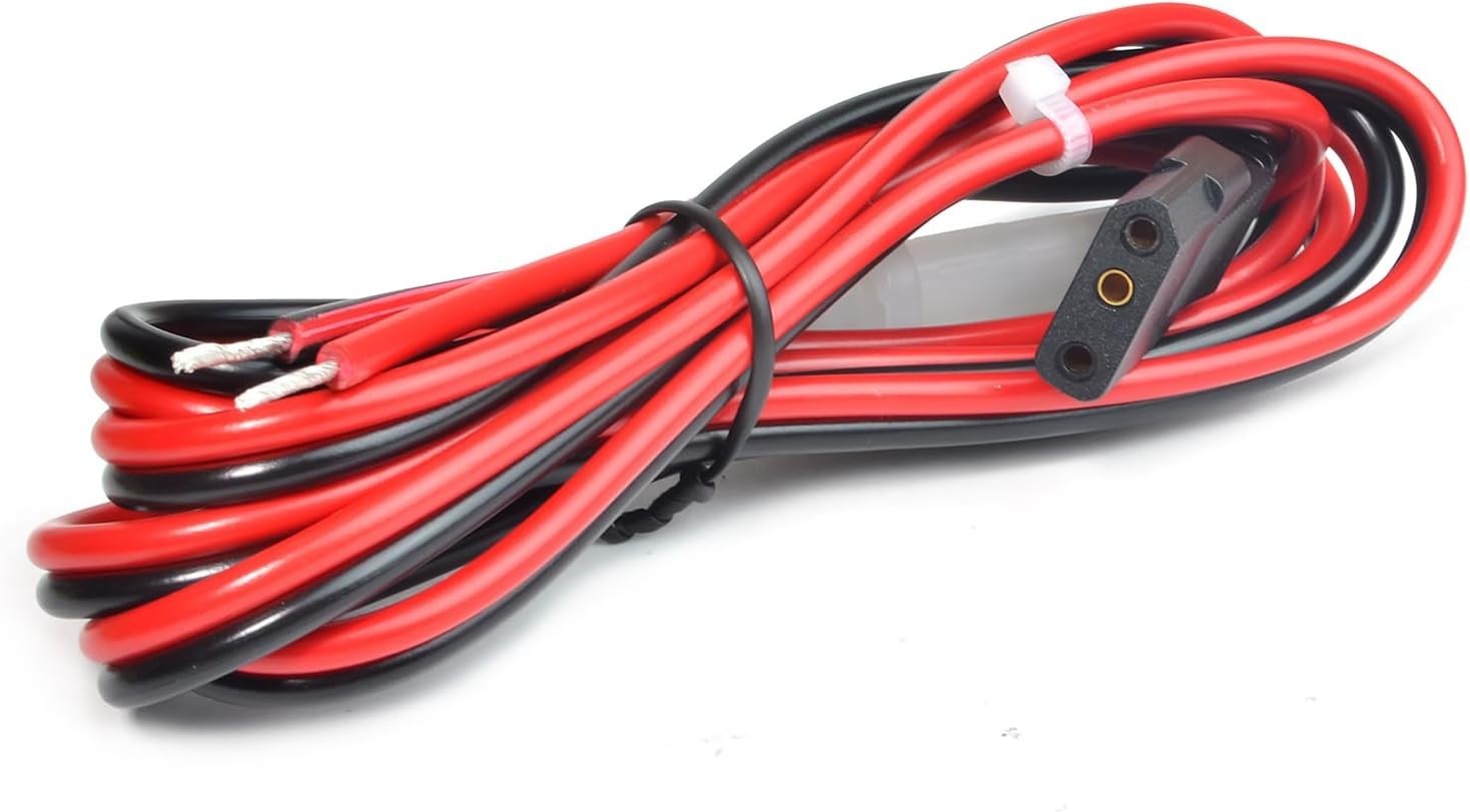 2-Wire 3 Pin CB Radio Power Cord with Stripped Ends, 4.8 ft Fused Power Cable
