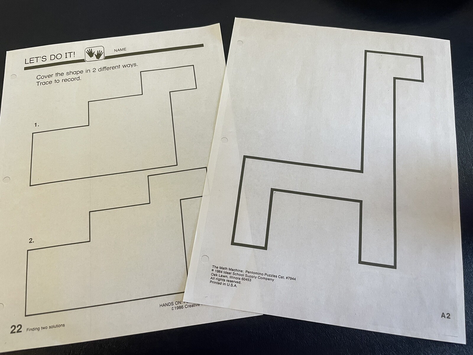 PENTOMINOES Teaching Manipulatives Geometric Shapes Homeschool 15 WORKSHEETS