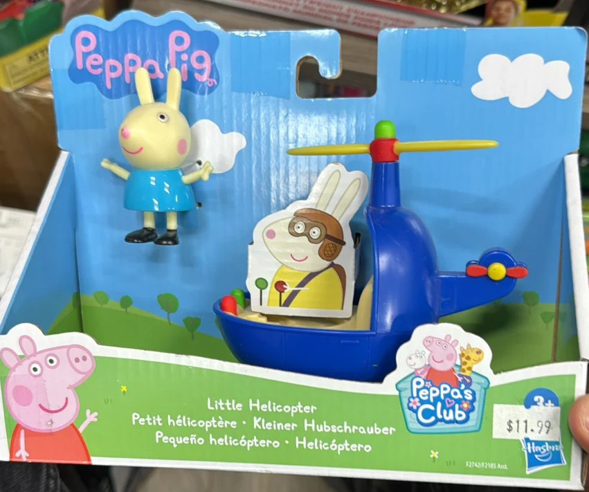 Peppa Pig Little Helicopter Toy with Rebecca Rabbit Figure, Ages 3+ –