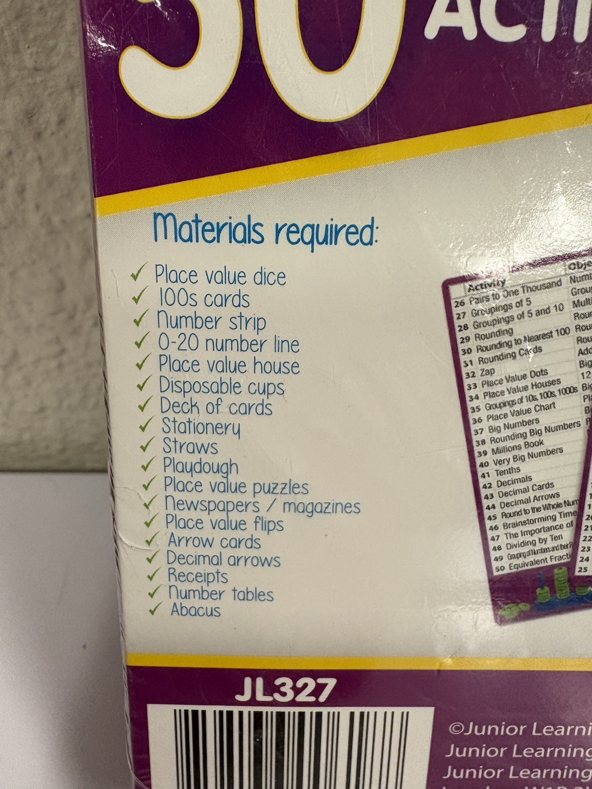 Junior Learning 50 Math Place Value Activities Centers Elementary / Home School
