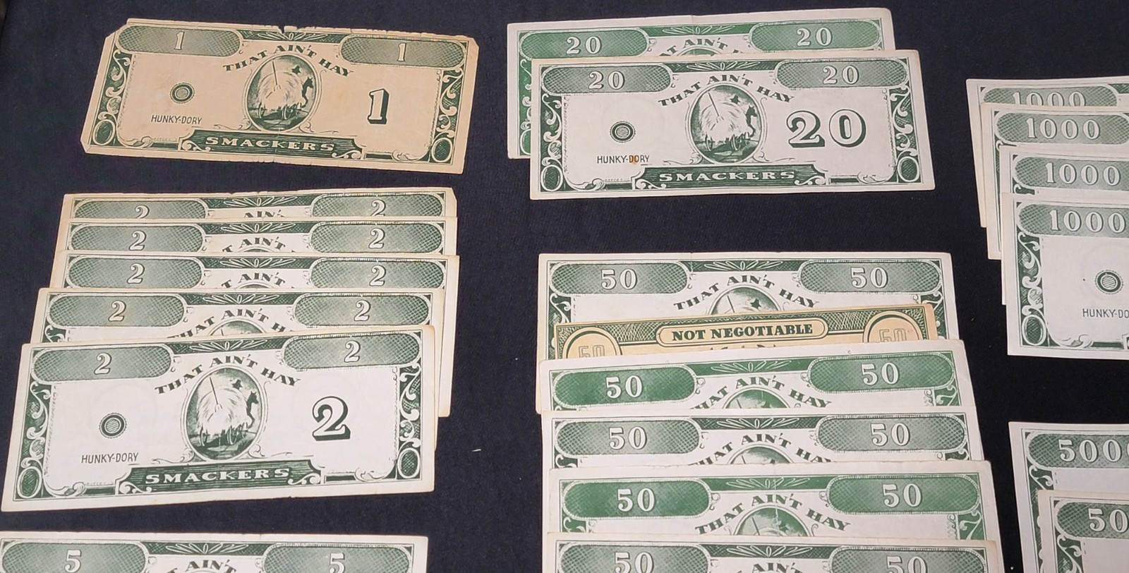 Lot 37 Vtg Tracies Inc Hunky-Dory Play Money That Ain’t Hay Smackers Ephemera