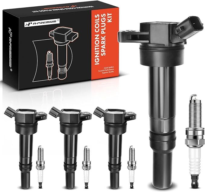 Complete Pack of 6 APM Set of 4 Ignition Coil Pack (2-pin) and Iridium