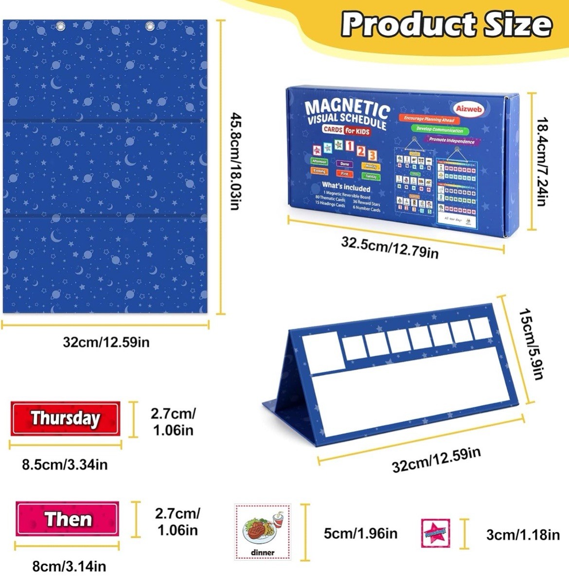 Aizweb Visual Schedule for Kid Chore Chart,Magnetic Morning Bedtime Routine