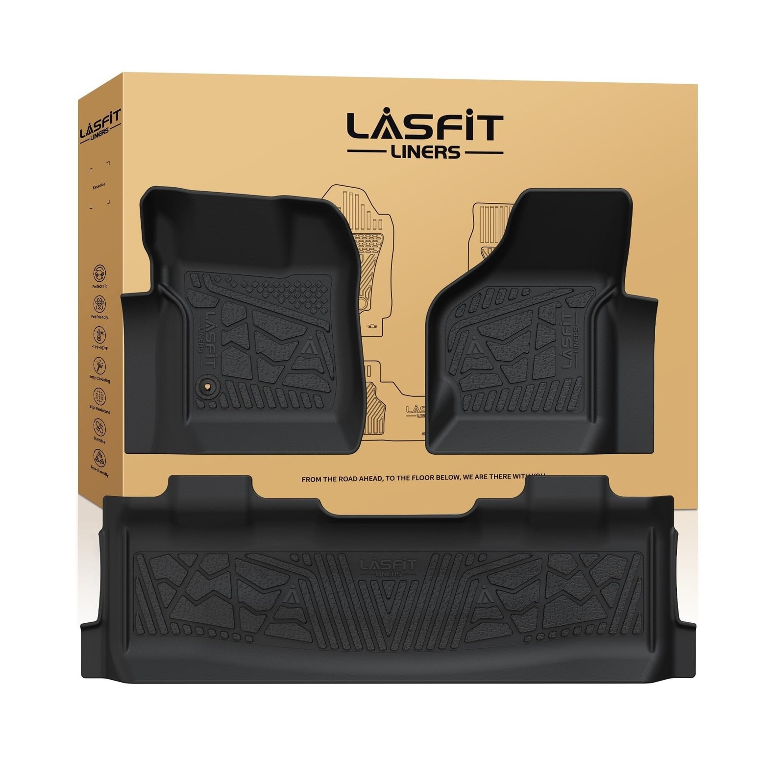 LASFIT Floor Mats for Ford F250 F350 1999-2007 Super Duty Crew Cab Carpet Flo…
