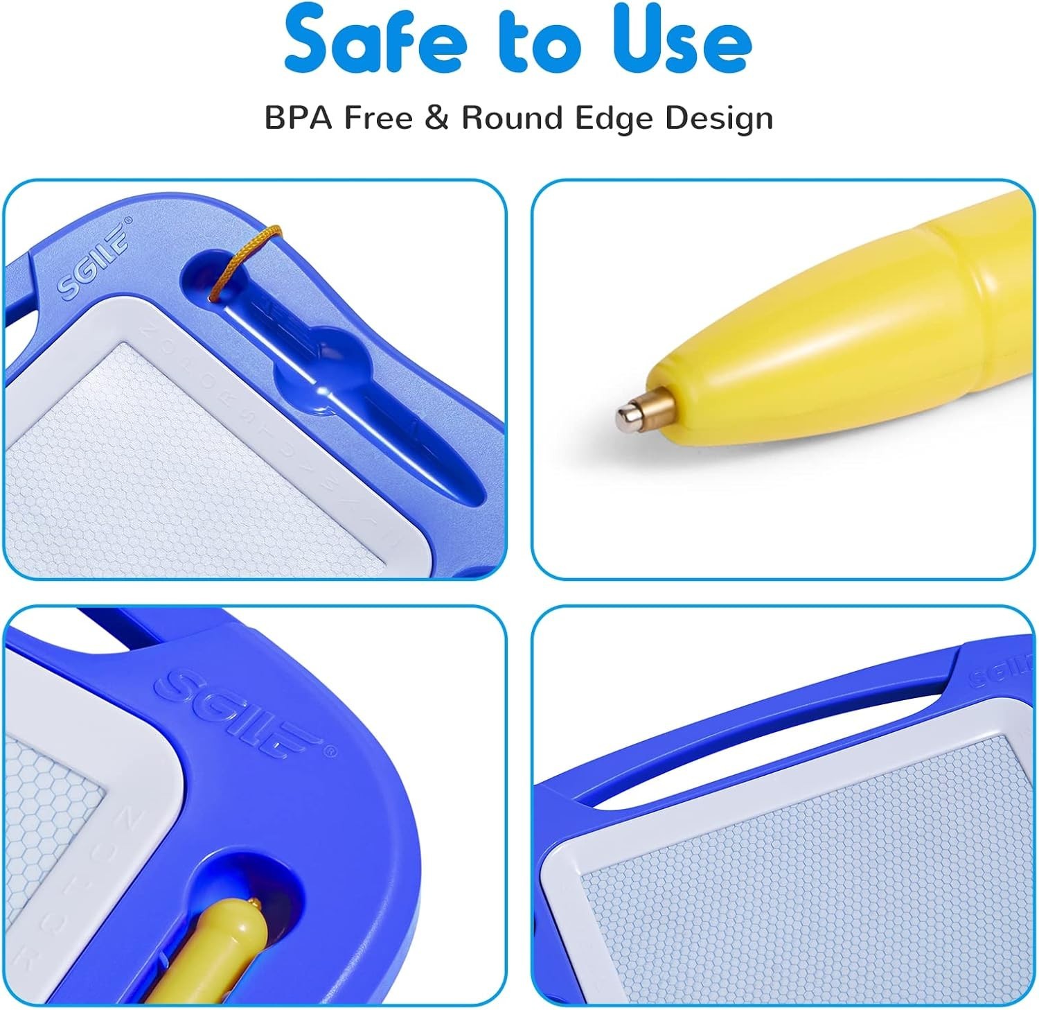 Large 10x7in Magnetic Doodle Pad with 3 Stamps – Creative Learning Toy for Kids