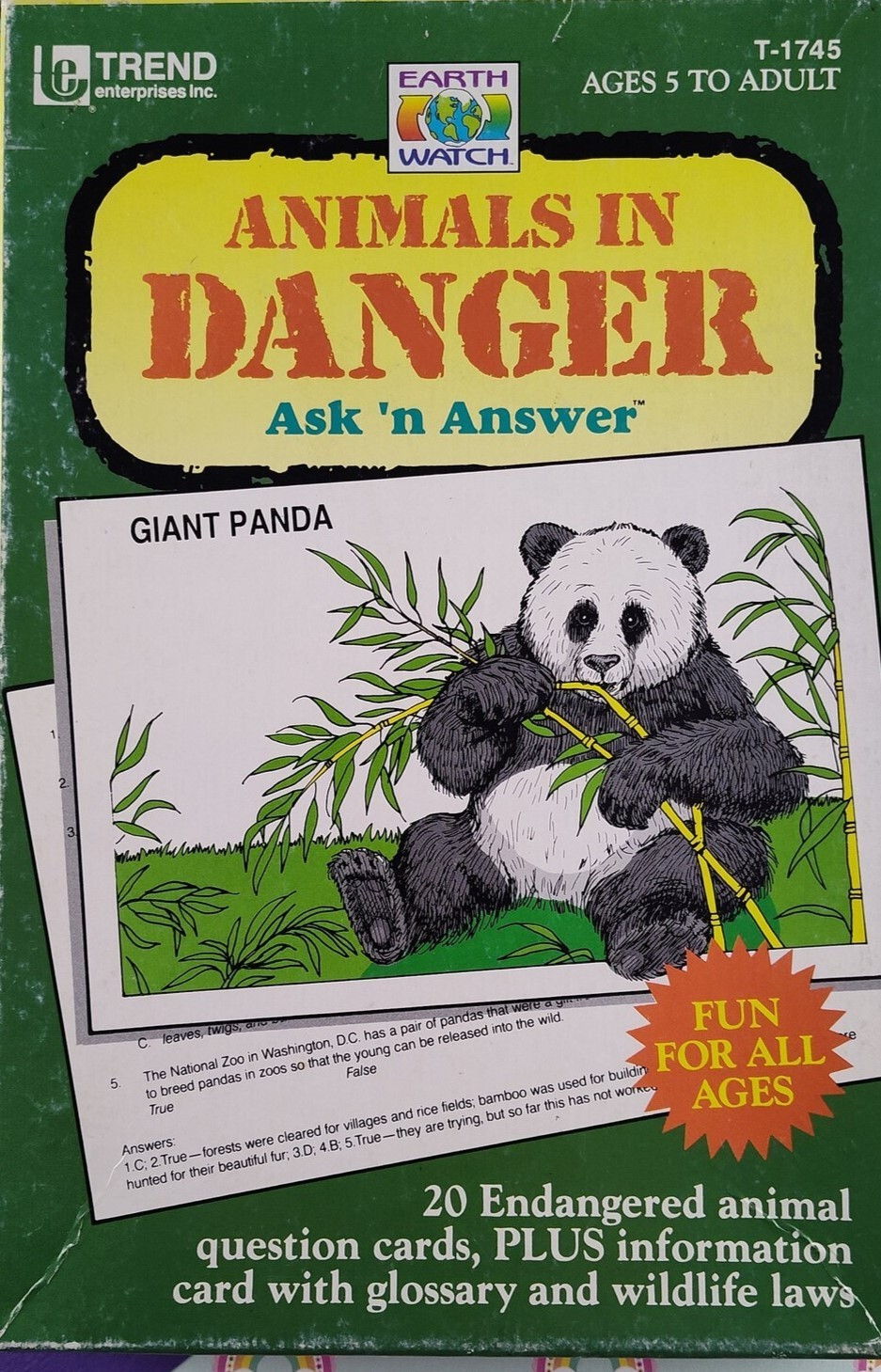 Animals in Danger Ask ‘n Answer Game by Trend Enterprises