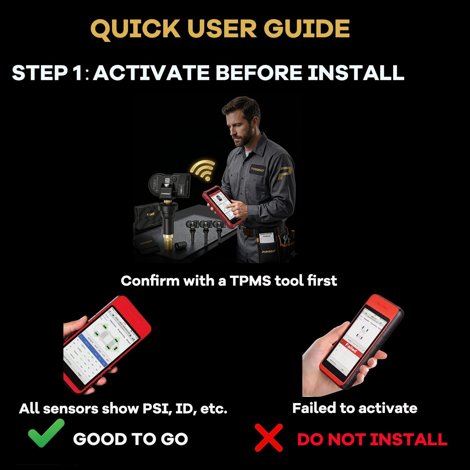 PUMBOAT 315MHz TPMS Silverado/Equinox/Tahoe/Escalade