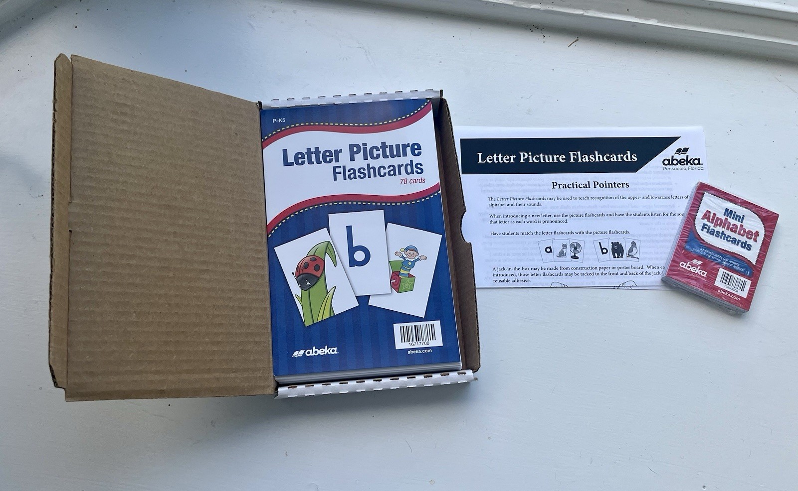 Abeka Letter & Picture Flashcards Cards Set 78 Multicolor P-K5 Alphabet