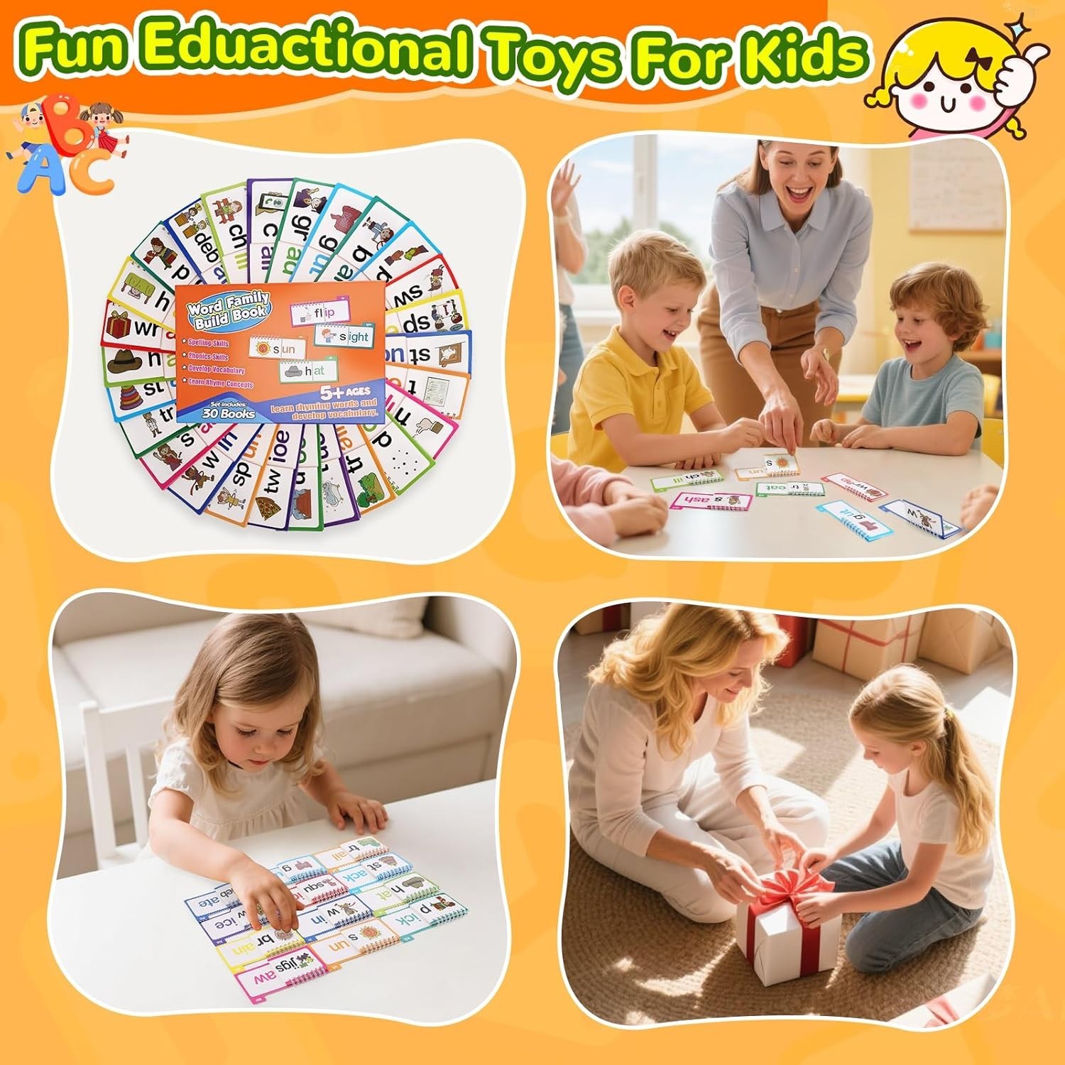 Read and Rhyme Flip Books, Phonics Flash Cards, Sight Words, Kindergarten