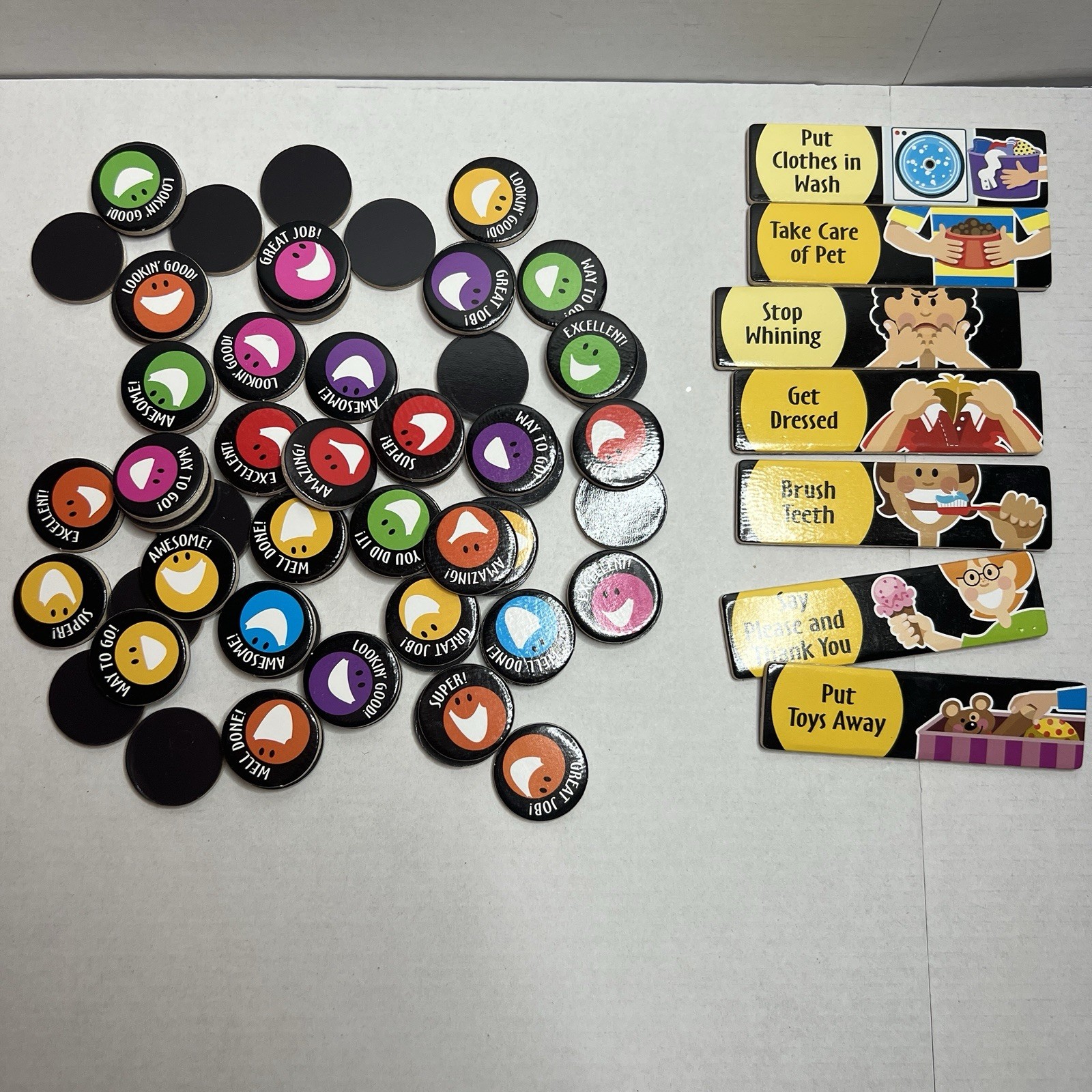 Melissa and Doug Magnetic Reward Behavior Chart Replacement Magnets Chores Tiles