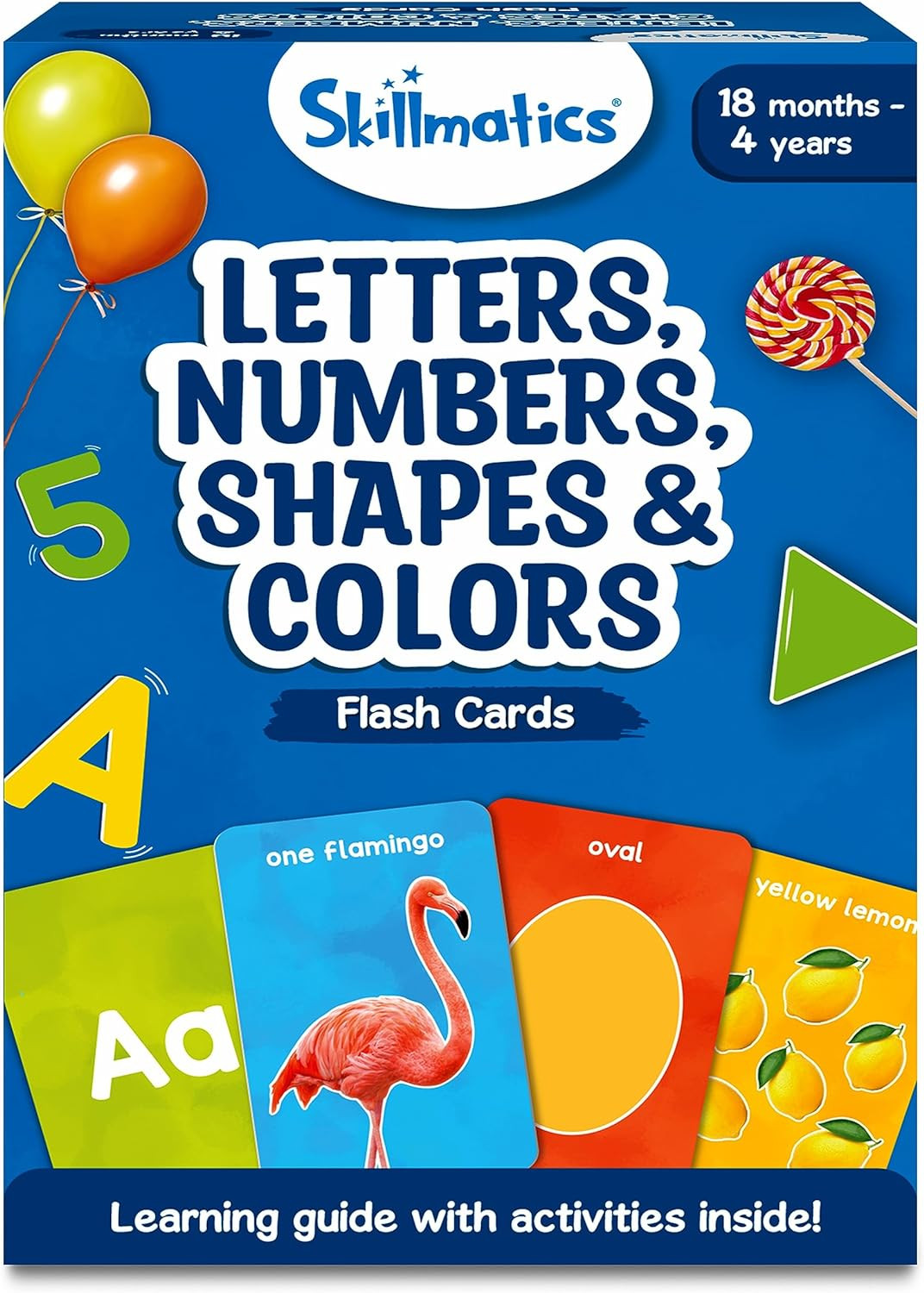 Skillmatics Thick Flash Cards for Toddlers – Letters, Numbers, Shapes & Colors