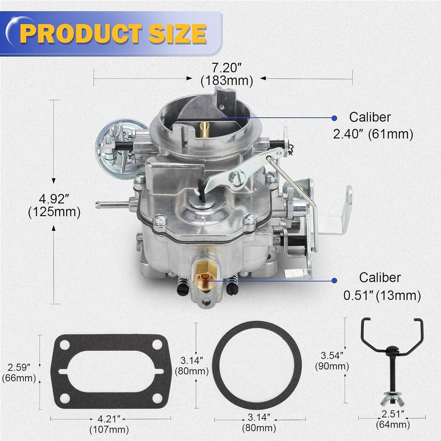 2 Barrel Carburetor with Gaskets for Plymouth models & 1966-1973 Dodge Chrysler