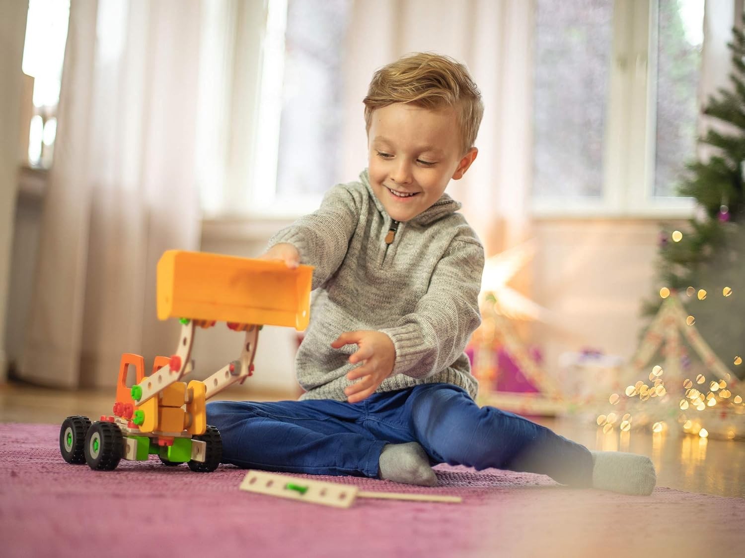 Simba 100039057 constructor wheel loader Eichhorn Versatile wooden toy, 140 comp