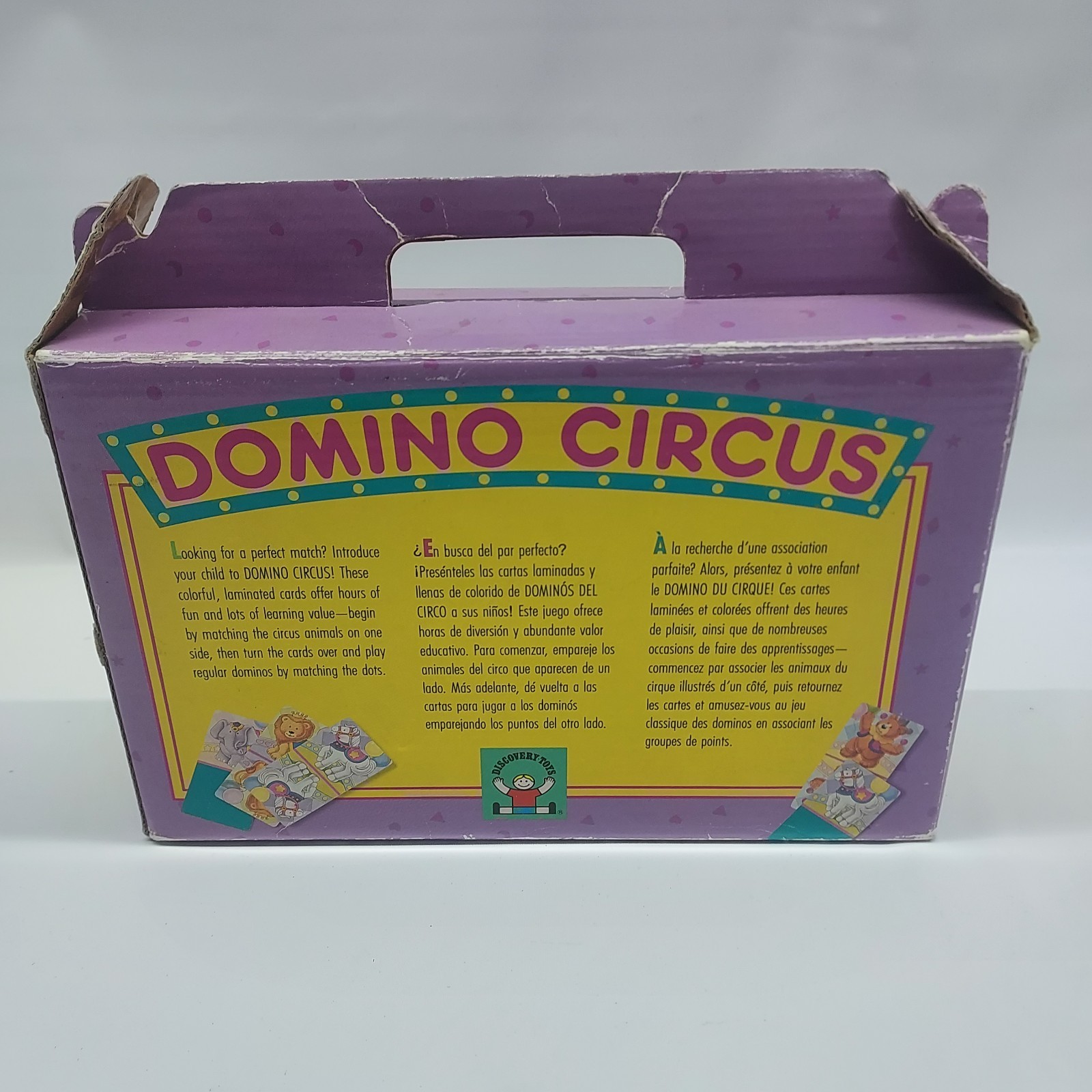 Vtg Discovery Toys DOMINO CIRCUS Game Dual Sided Matching Animals/Domino Dots