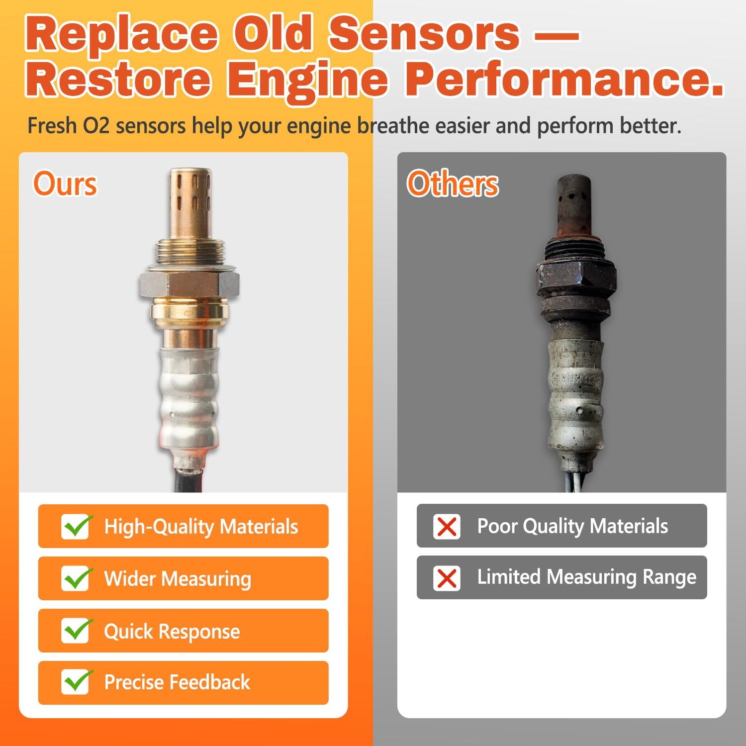 4PCS 15717 Oxygen Sensor Upstream Downstream O2 Ford F150 Replacement