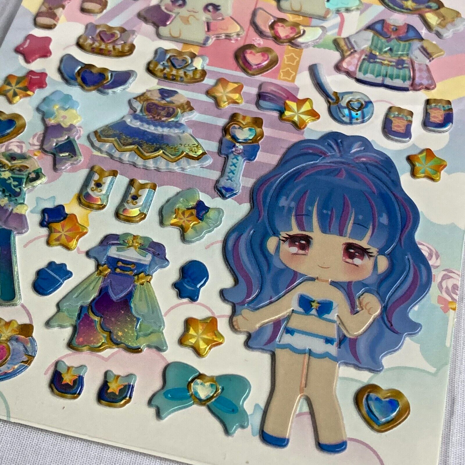 Dress Up Stickers-Reusable-Cute-Princess-B