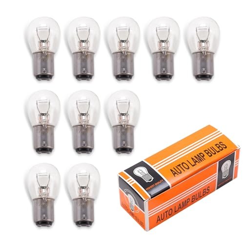 10 PCS Car Brake Bulbs, 12V 21/5W High and Low Foot 10 PCS #21/5W Transparent