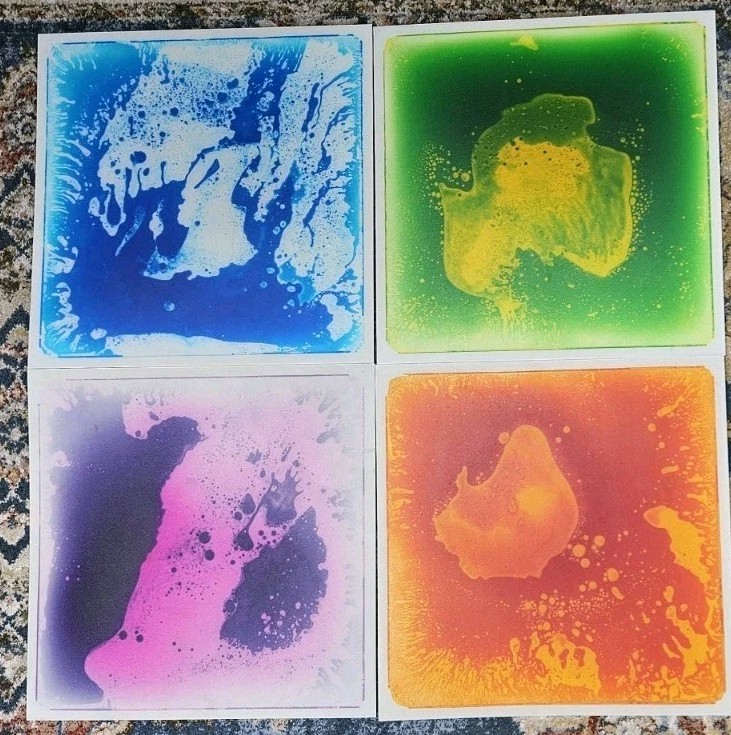 Lakeshore Liquid Floor Tiles – Lot of 4 Colors 50cm x 50cm 19.75″ Square EUC