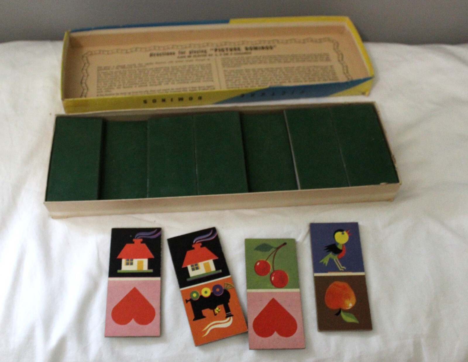 VINTAGE ED-U-CARD PICTURE DOMINOS AN EDUCATIONAL CHILDREN’S DOMINO GAME 3 TO8 YR