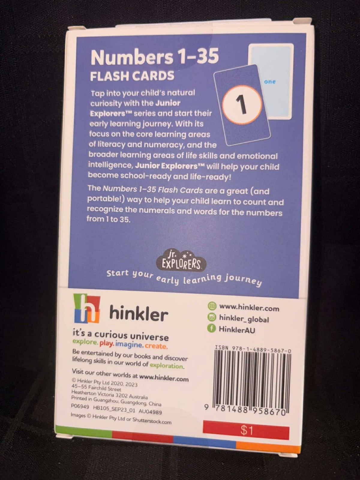 Jr Explorers Numbers Only Flash Cards