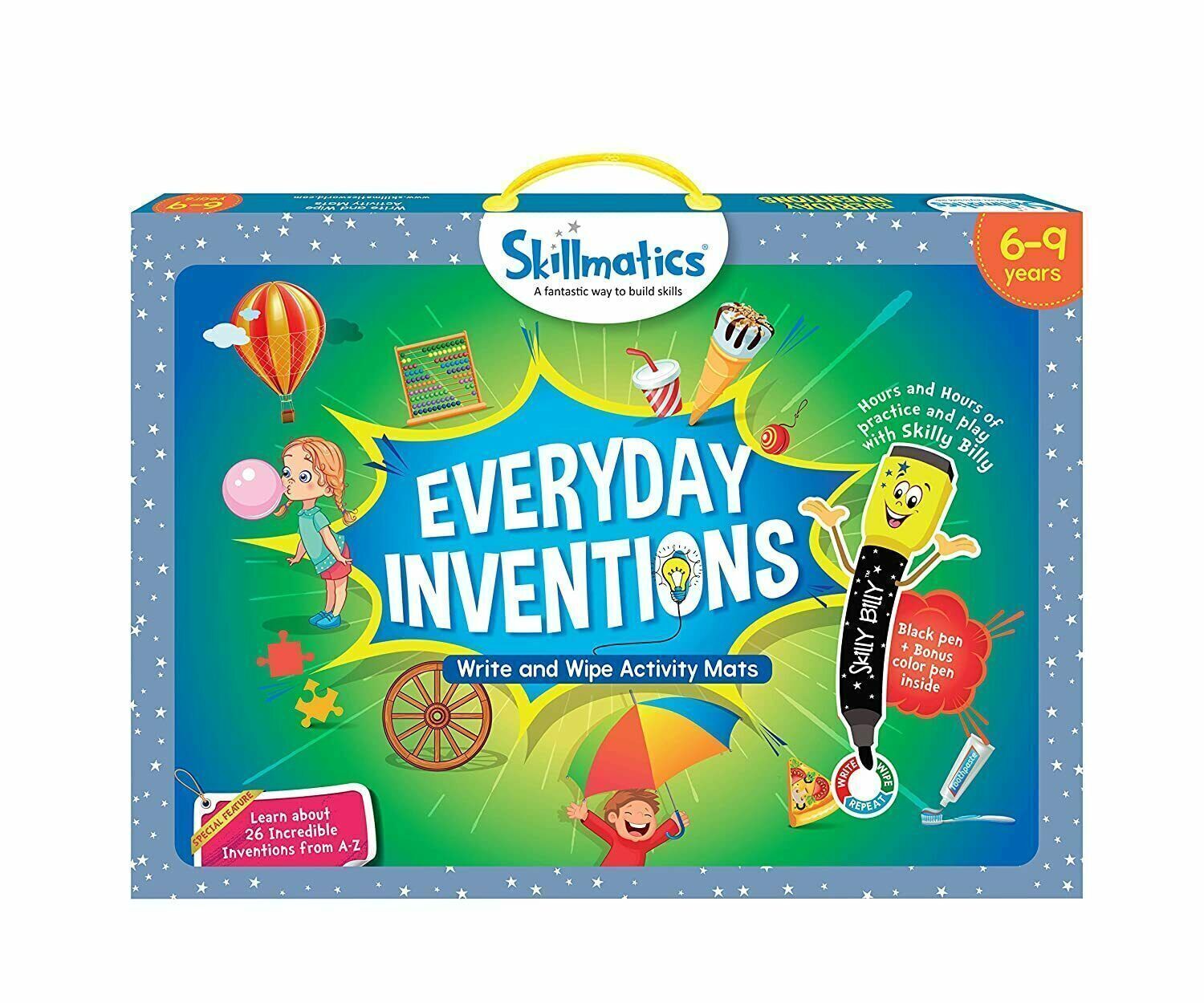 Educational Game Everyday Inventions Reusable Activity Mats by Skillmatics.