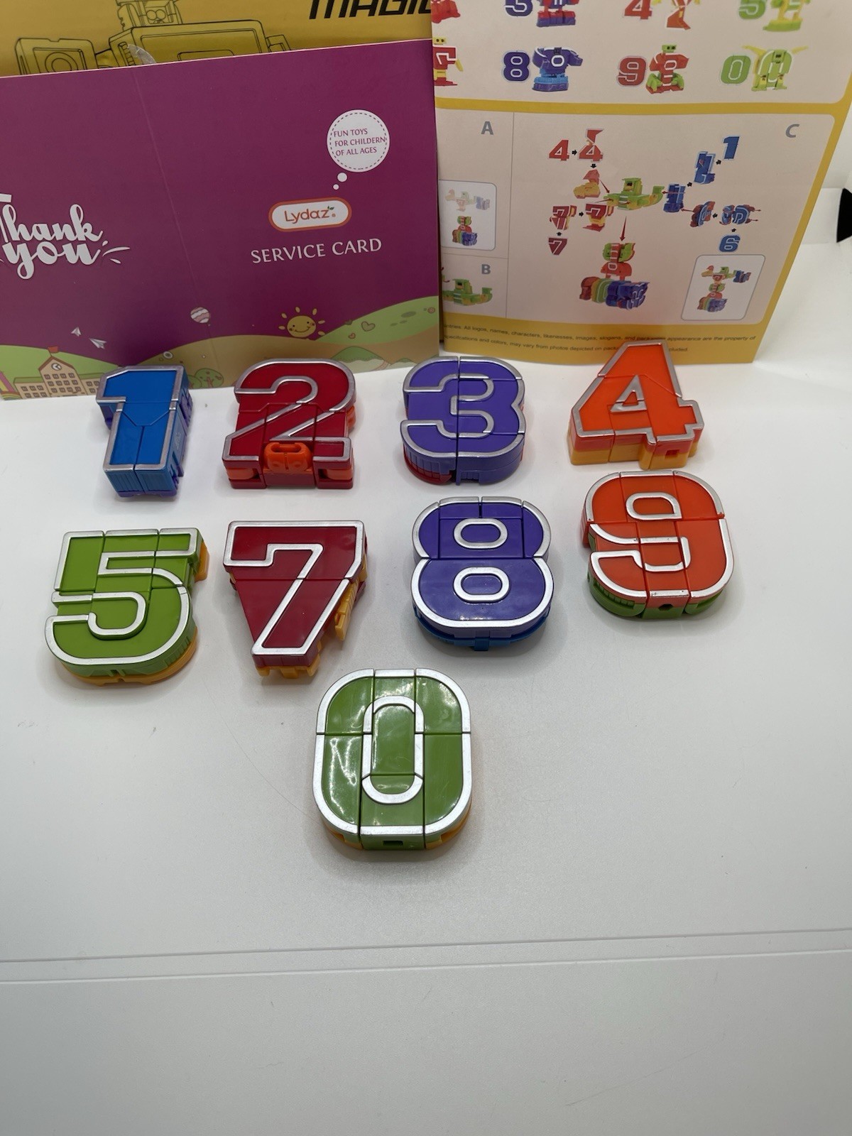 Lydaz Numbers Robot Magic Combiner Transform Educational Stem Toy Fine Motor