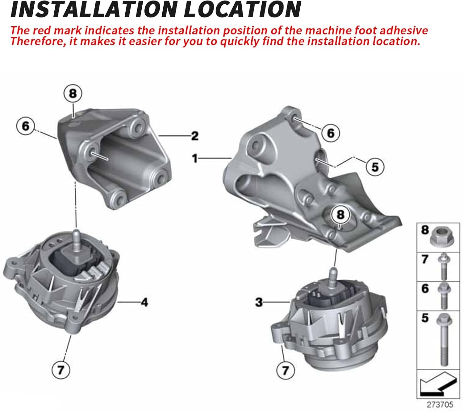 Motor Engine Mount Left+Right for BMW 125i 328i 320i 328i 428i M235i M240i 335i