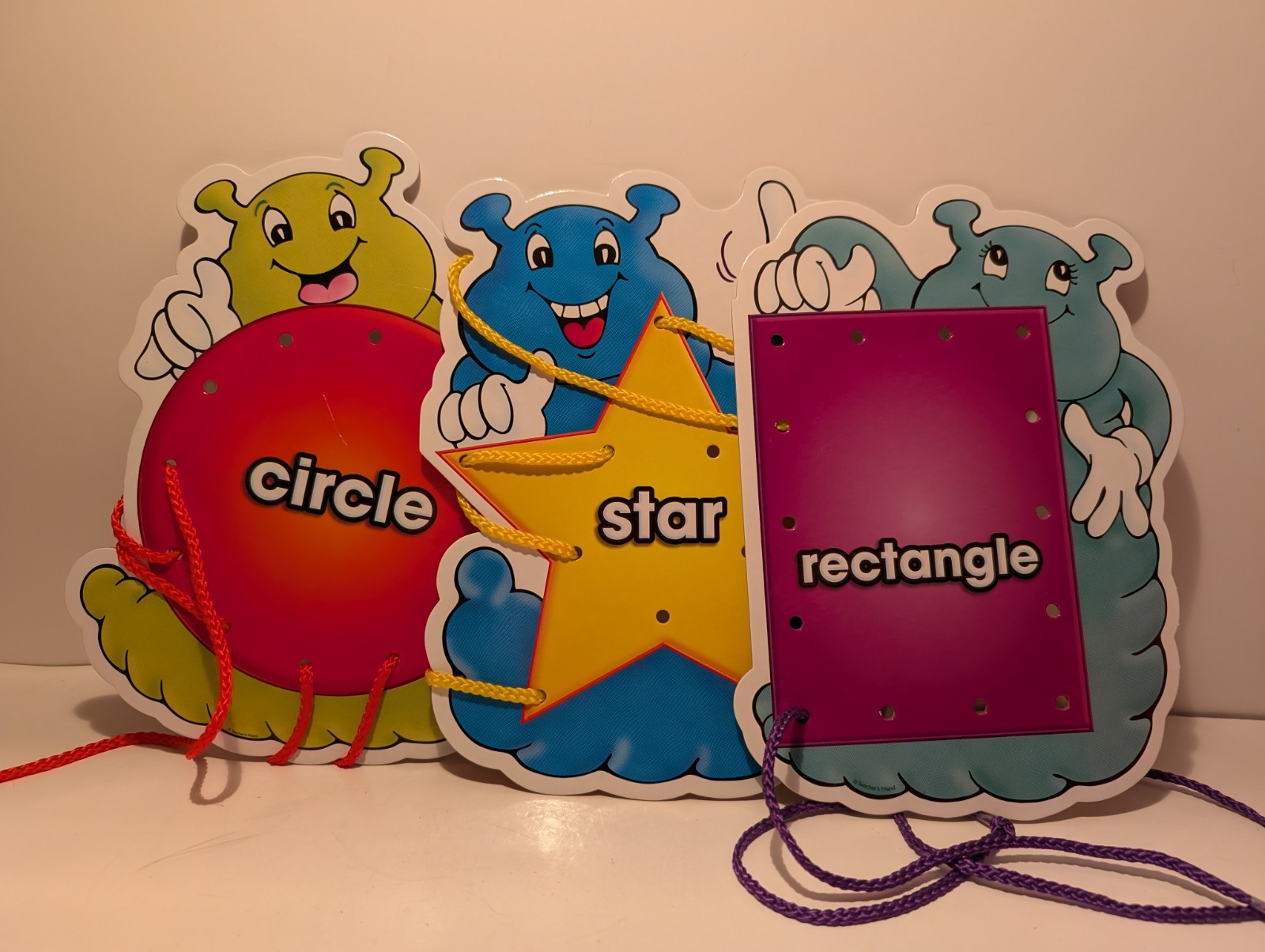 10 Piece Lacing Activity: Shapes with Matching Cards and Laces