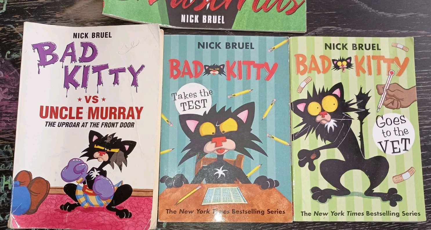 Lot of 4 Bad Kitty Nick Bruel Paperback Books