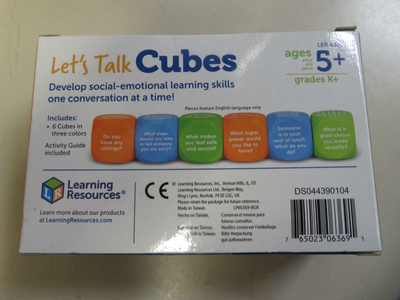 Learning Resources Let’s Talk Cubes 6 Cubes Social Skills Ages 5+ Grades K+