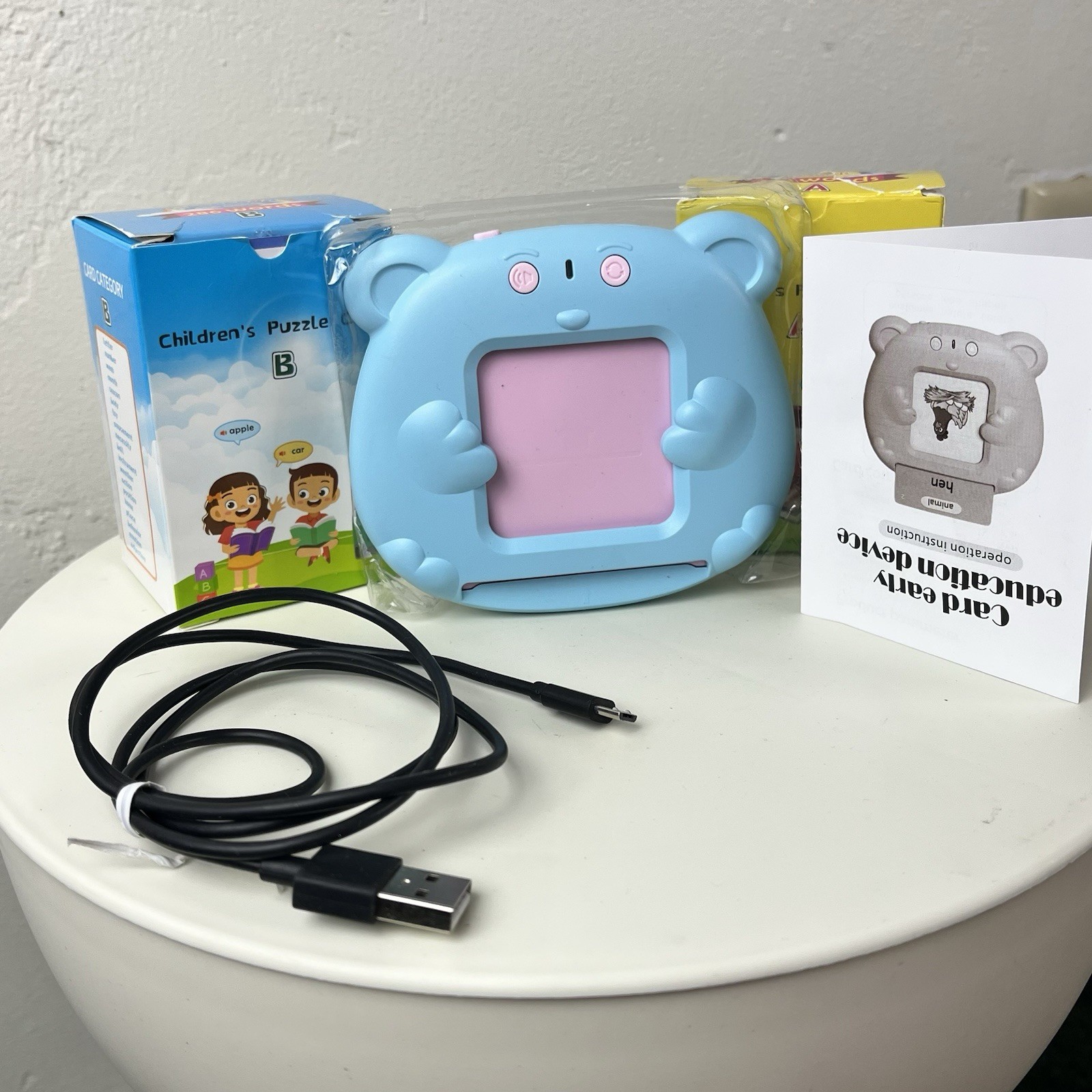 Talking Flash Cards Early Education Device Kids Learning Toy English Words USB