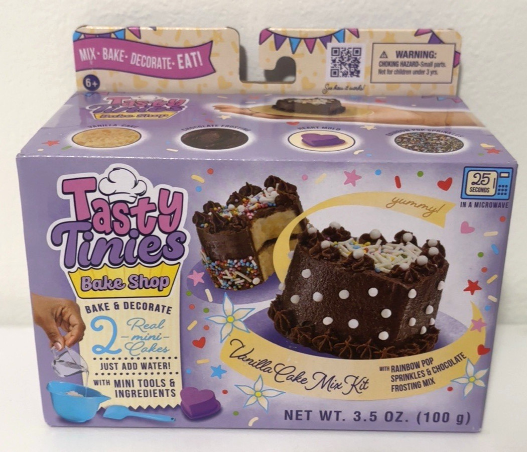 Tasty Tinies Vanilla Mini Cakes Chocolate Frosting & White Sprinkles Ages 6+